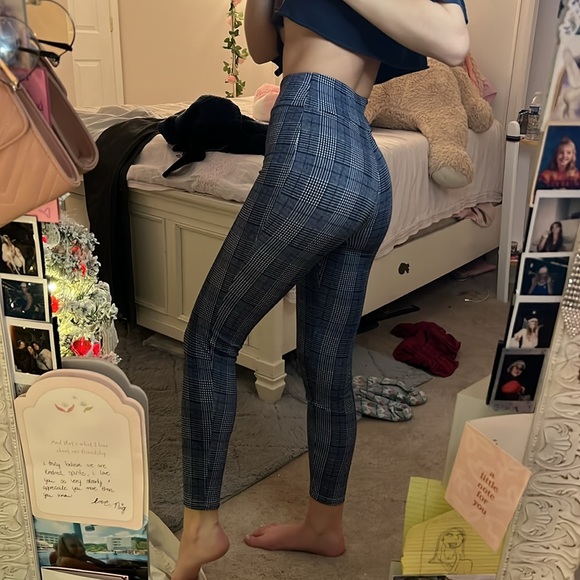 Navy Checkered leggings - Picture 3 of 3